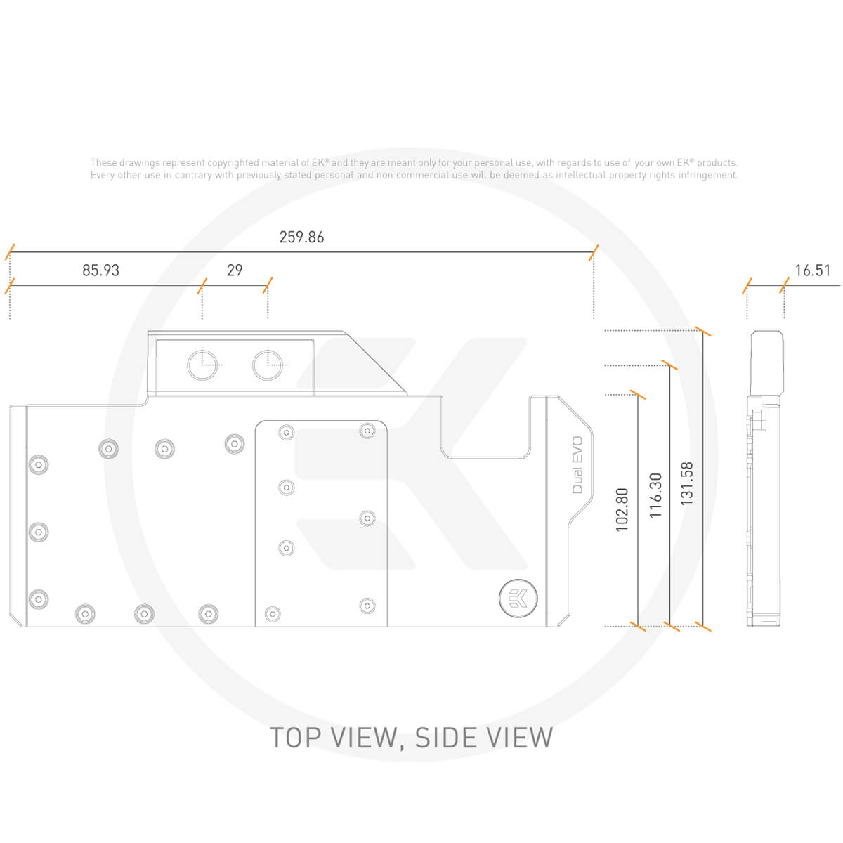EKWB EK-Quantum Vector Dual Evo RTX 2070/2080 D-RGB - Nickel + Acetal