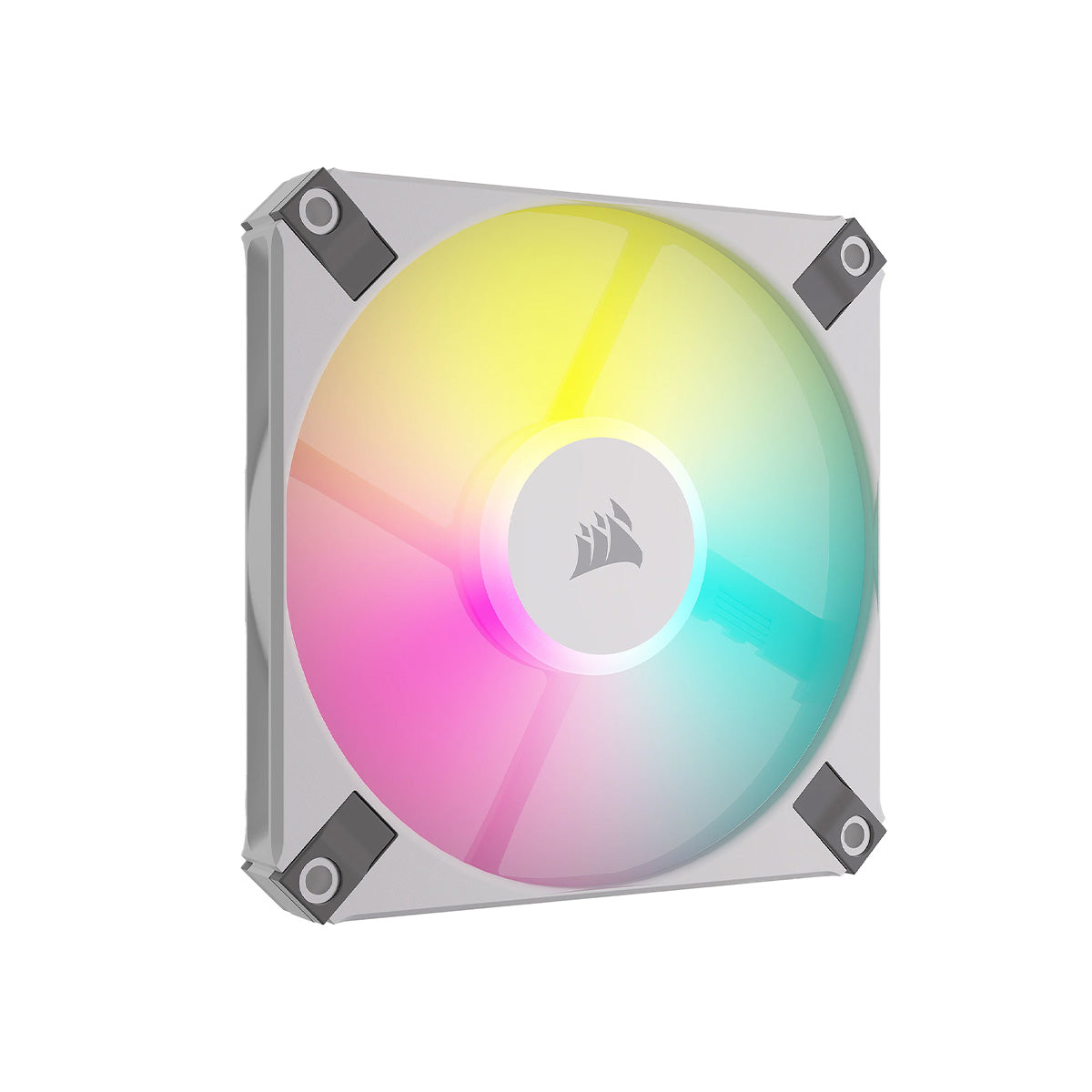 Corsair AF120 RGB SLIM WHITE 120mmx15mm Fluid Dynamic RGB Fan - Triple Pack with Lighting Node CORE