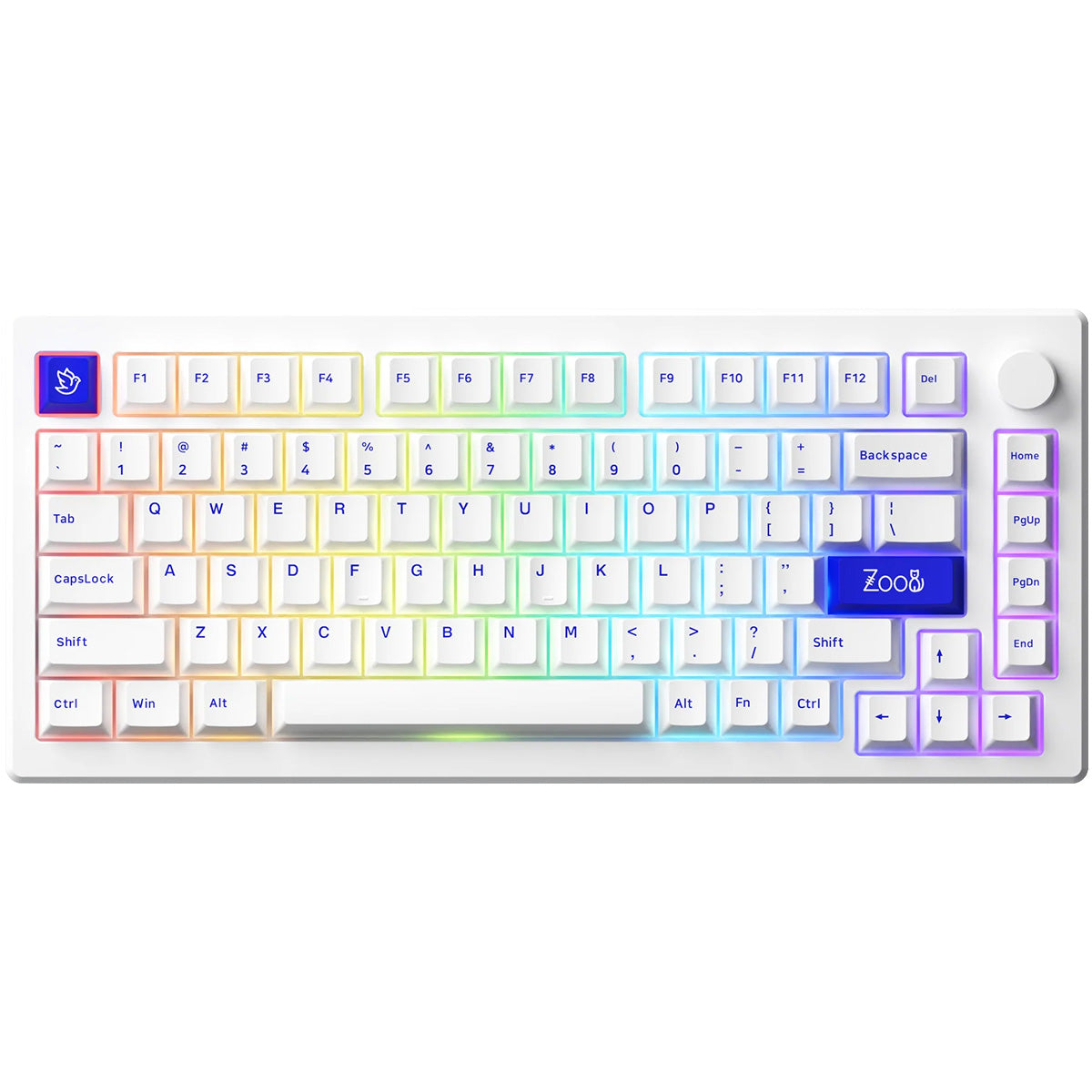 Akko MOD 007B PC Blue on White 75% RGB Wireless Mechanical Keyboard - Piano Switch