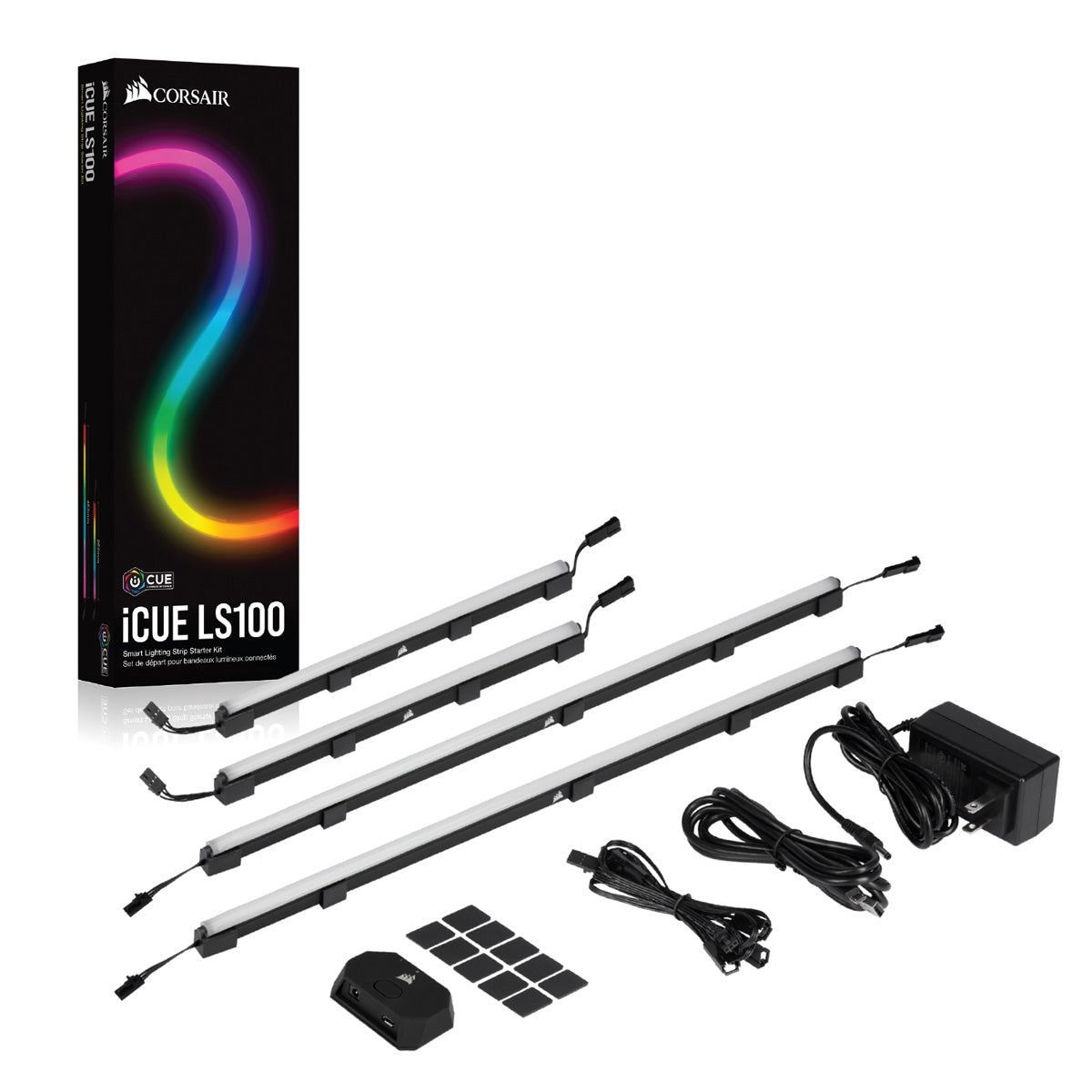 Corsair iCUE LS100 Smart Lighting Strip Starter Kit + Two 250mm Extension Strips