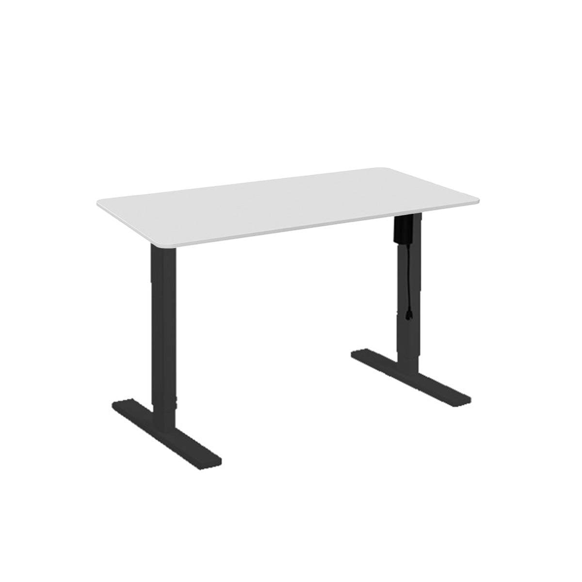 Lumi Commercial Electric Sit-Stand Desk + 1200X600mm Wood Table White