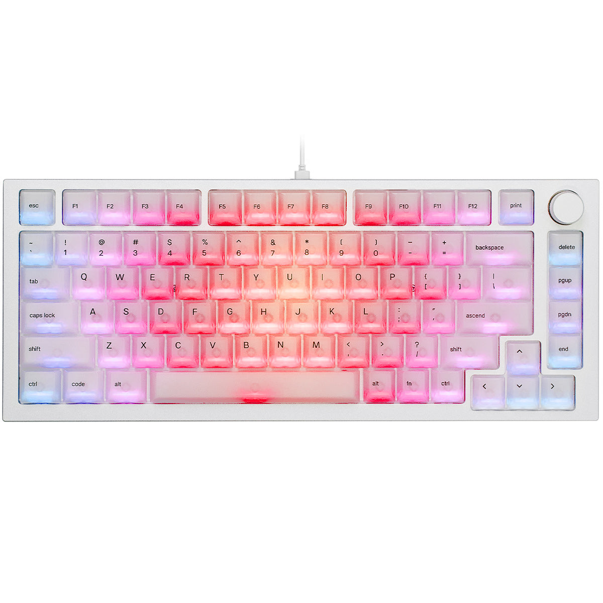 Glorious GMMK Pro 75% Custom Mechanical Keyboard Linear Switch - Prism Silver