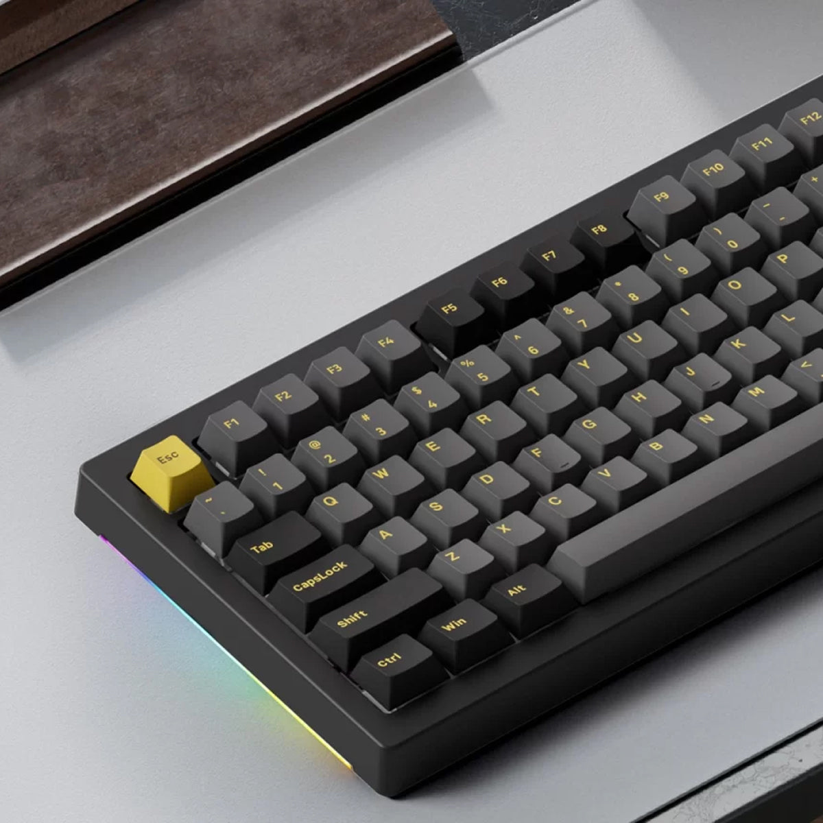 Akko 5075B Plus Black and Gold 75% RGB Wireless Mechanical Keyboard - Cream Yellow Switch ***Showroom Demo Unit***
