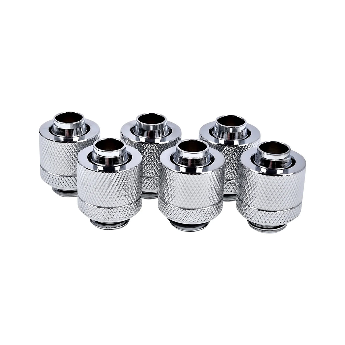 Alphacool HF 13/10mm Soft Tube Compression Fitting Six Pack - Chrome