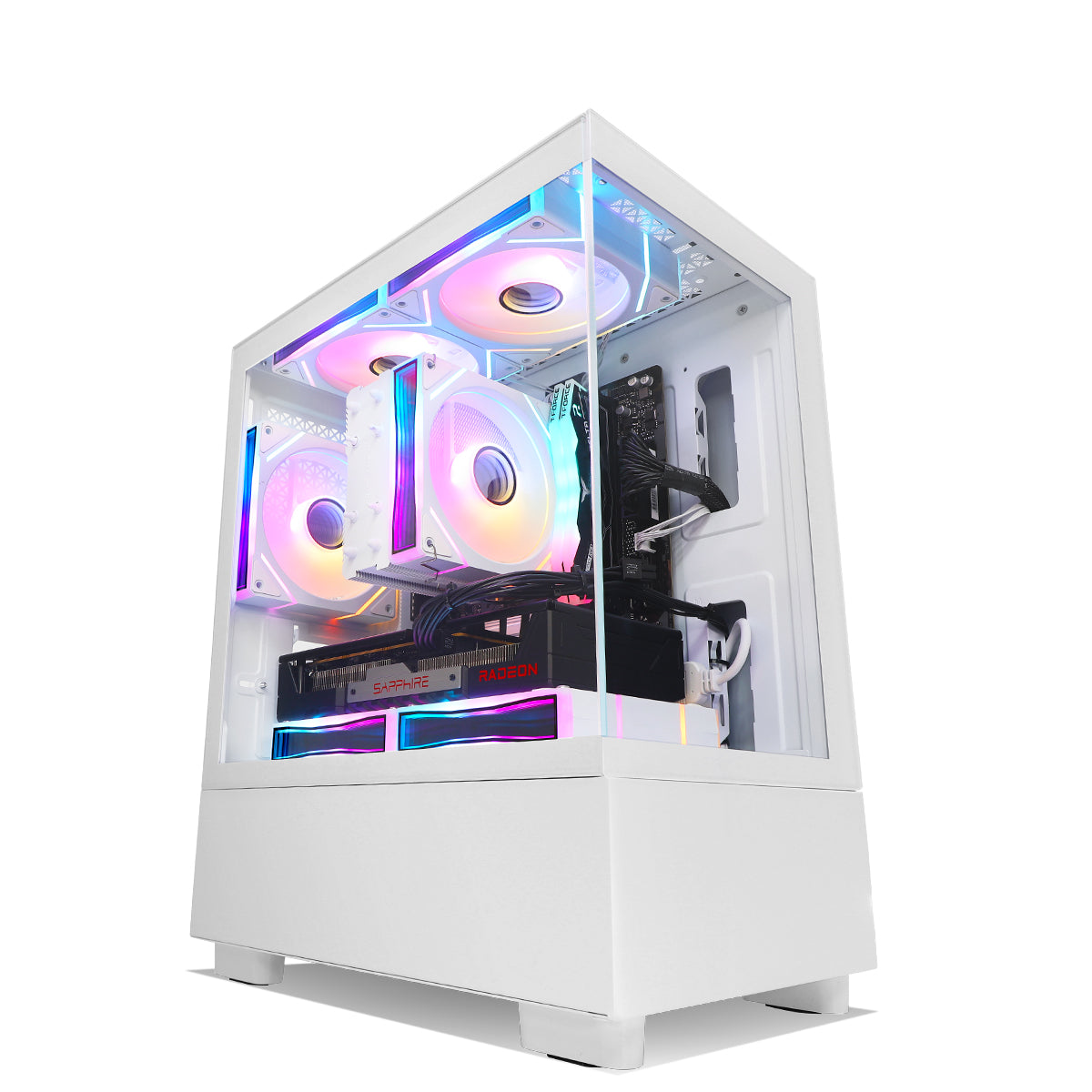 Qubit RR RX 9060 XT 8GB Ryzen 5 8400F Gaming PC - WHITE