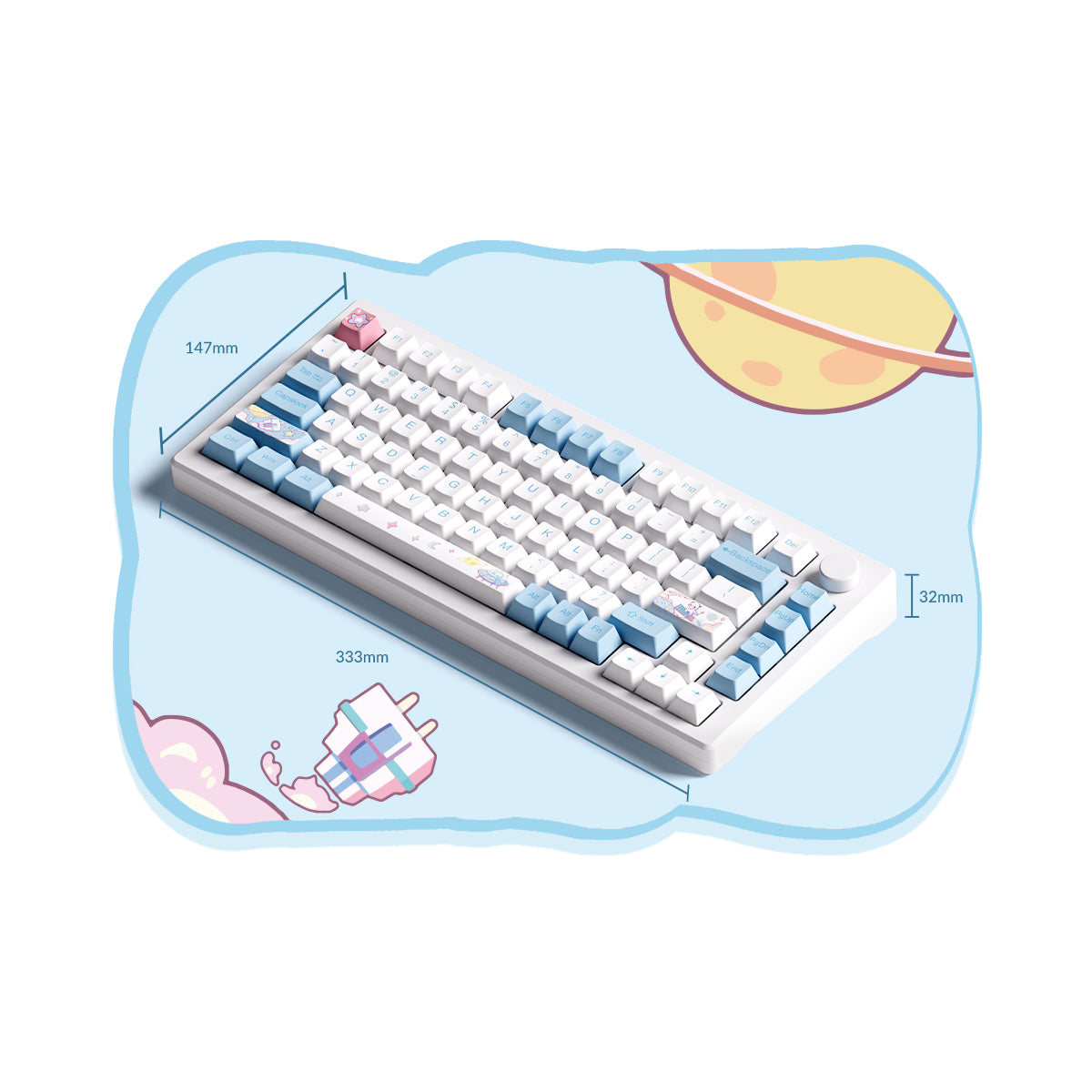 Akko Mod 007-HE PC Stellar Journey 75% Wired Magnetic Hall Effect Keyboard - Magnetic Yellow Switch