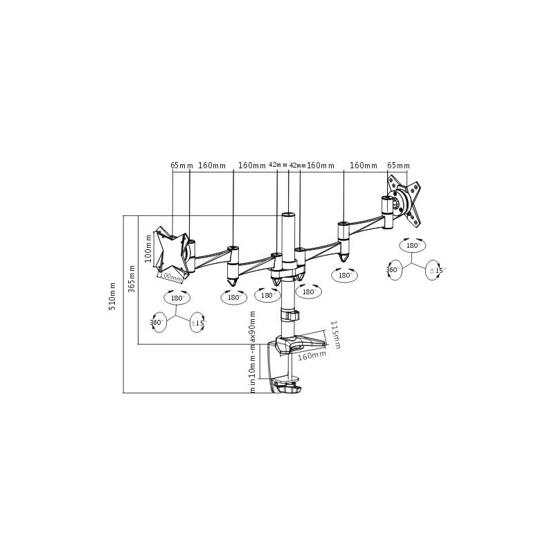 Brateck Lumi LDT02-C024 13" - 27" Dual Monitor Desk Mount