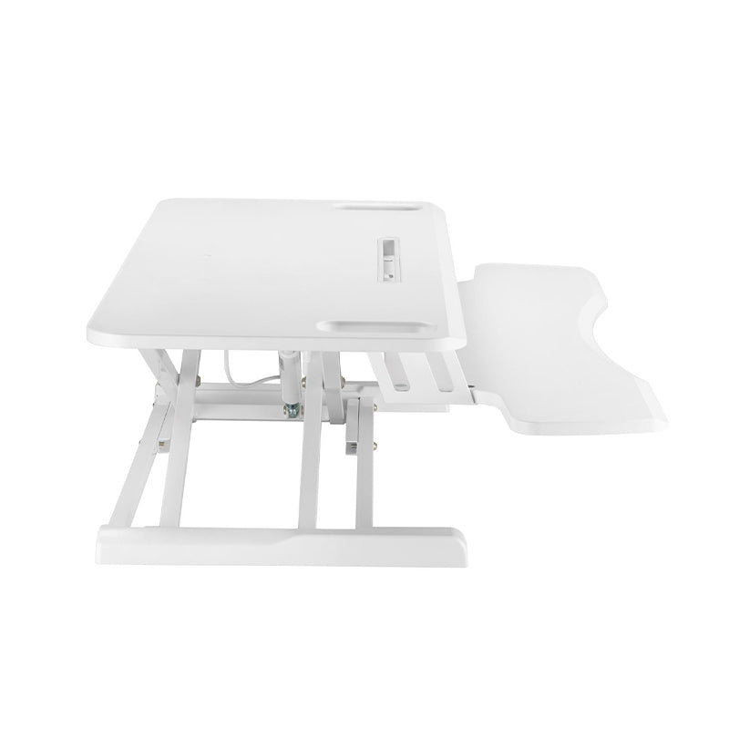 Brateck Gas-Spring Scissor Lift Desktop Sit-Stand Workstation - Height Adjustable 110-505mm - White