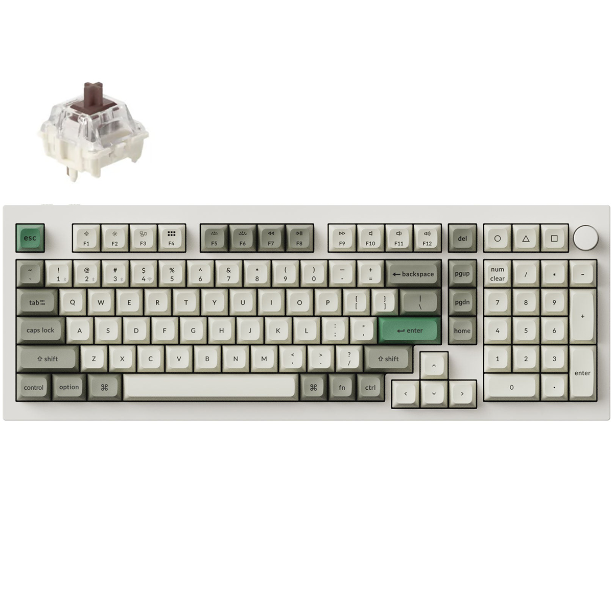 Keychron Q5 Max 96% RGB Shell White Wireless Mechanical Keyboard - Jupiter Brown Switch