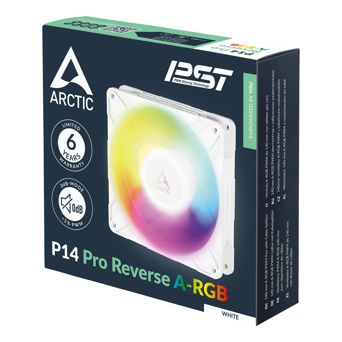 Arctic P14 PRO Reverse A-RGB 140mm Premium Cooling Fan - White