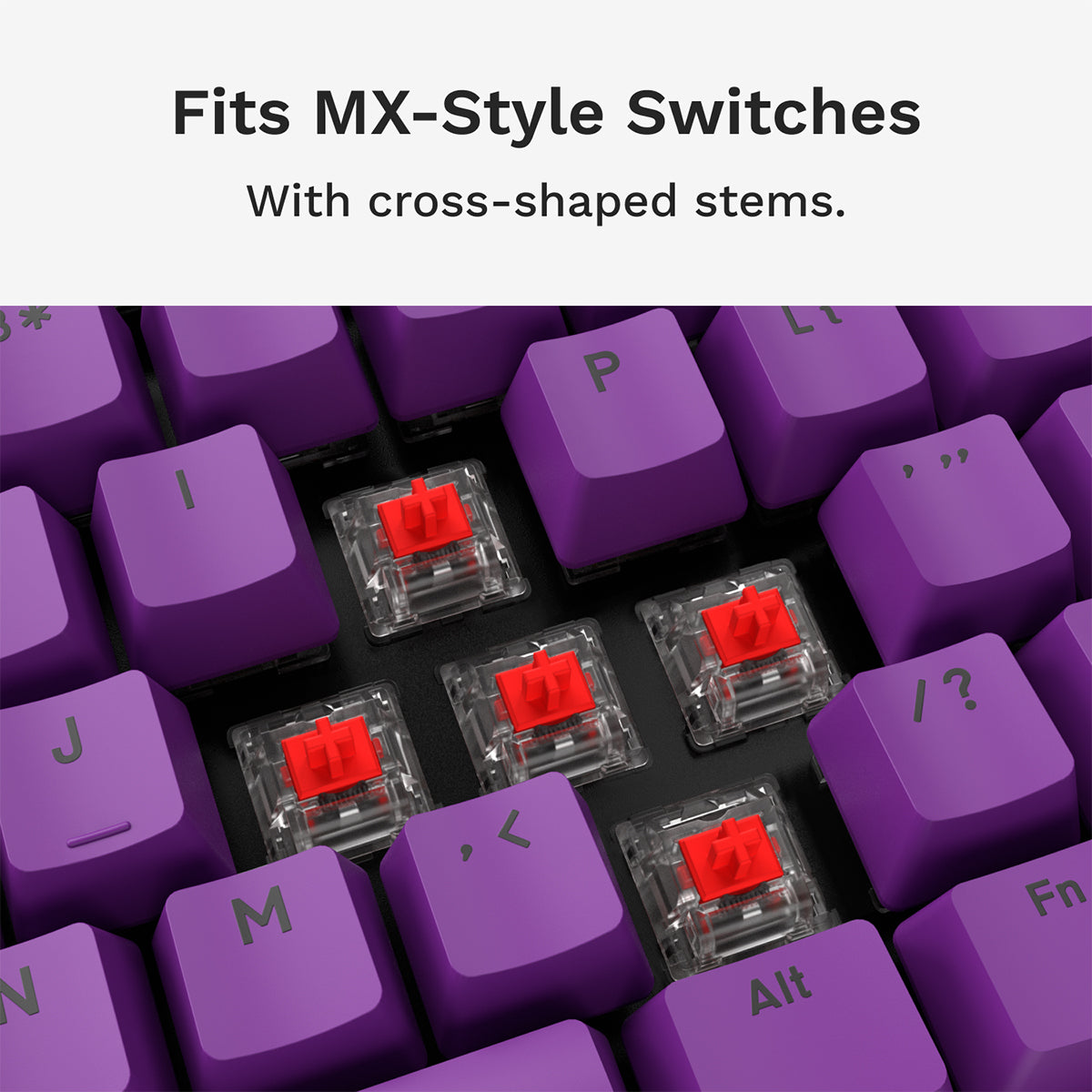 Glorious GPBT Basics Keycaps - Epic Purple