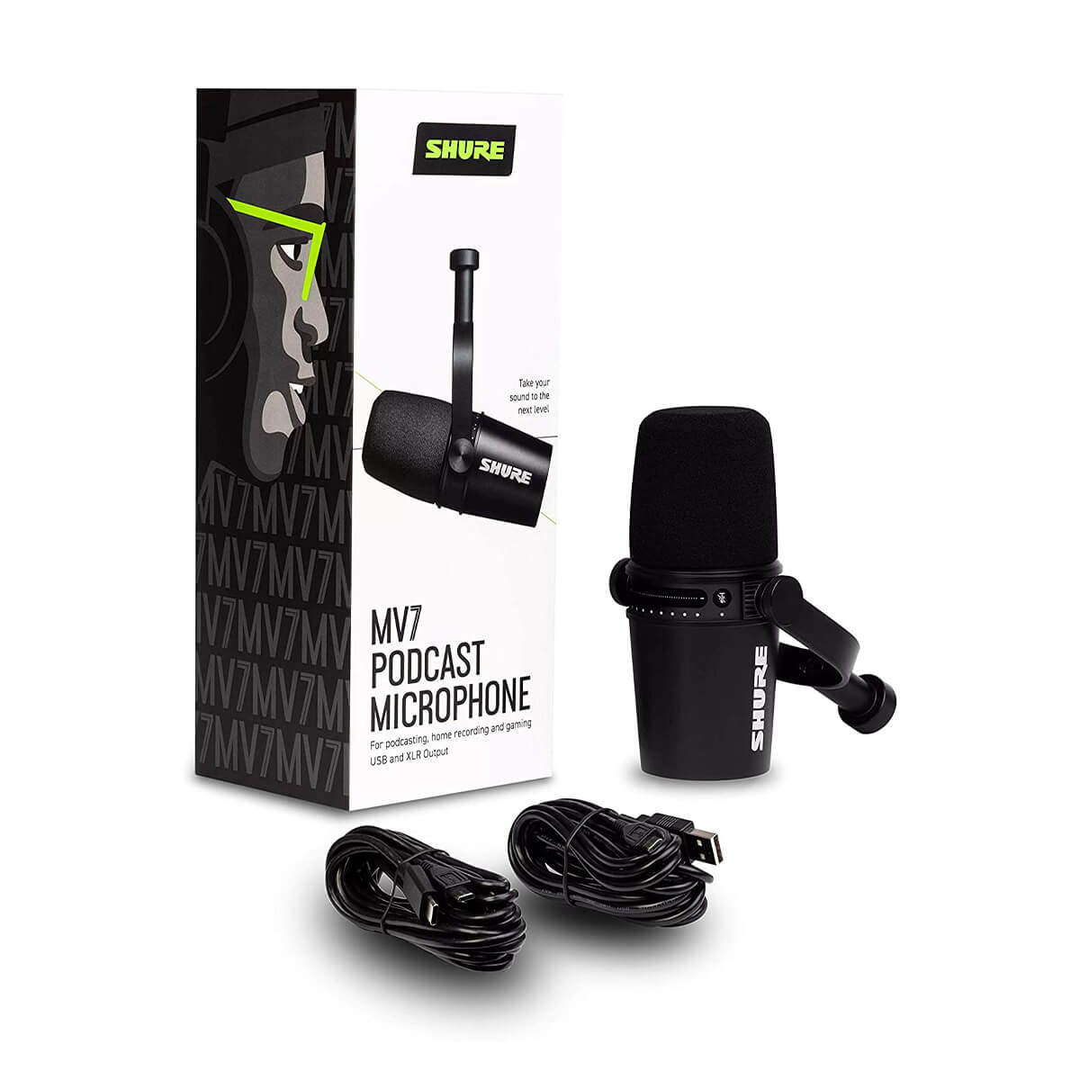 Shure MV7 USB/XLR Dynamic Podcast Microphone - Black