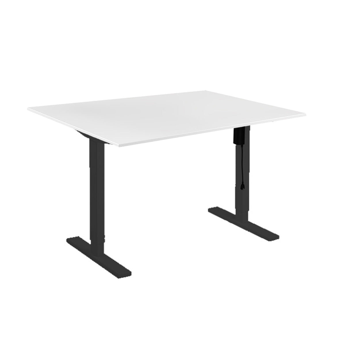 Lumi Commercial Electric Sit-Stand Desk + 1500X750mm Wood Table White