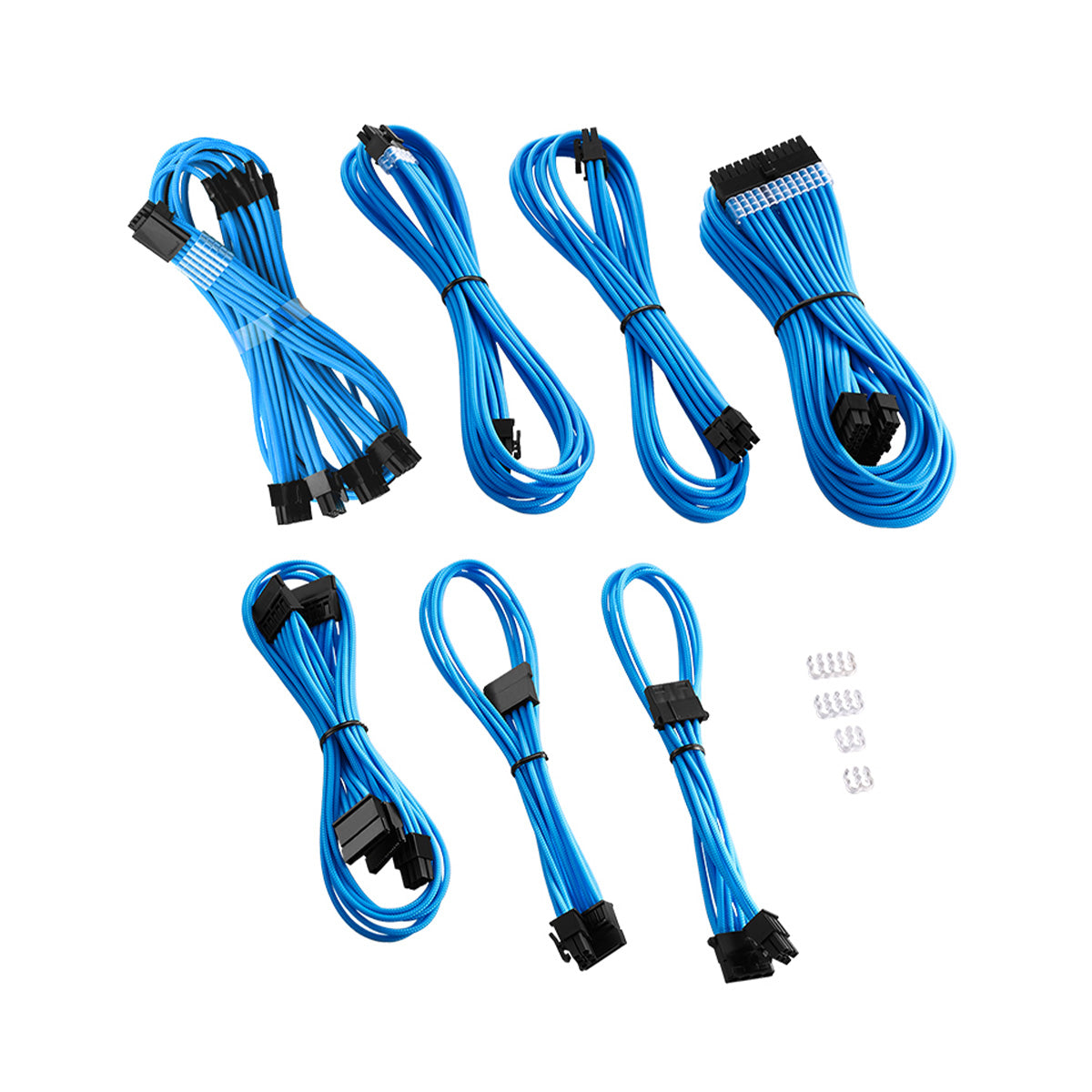 CableMod PRO ModMesh 12VHPWR C-Series RMi  RMx Sleeved Full Cable Kit - Light Blue