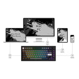 Akko 5075B Plus Black & Silver 75% RGB Wireless Mechanical Keyboard - Dracula Switch