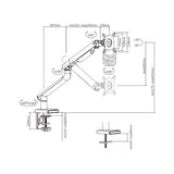 Lumi LDT49-C012 Single Aluminum Spring-Assisted Monitor Arm - White