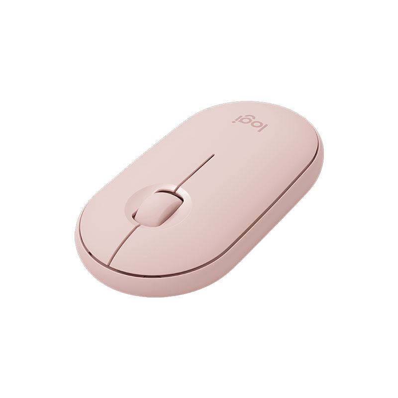 Logitech M350 Pebble USB Wireless/Bluetooth Mouse - Blush Rose