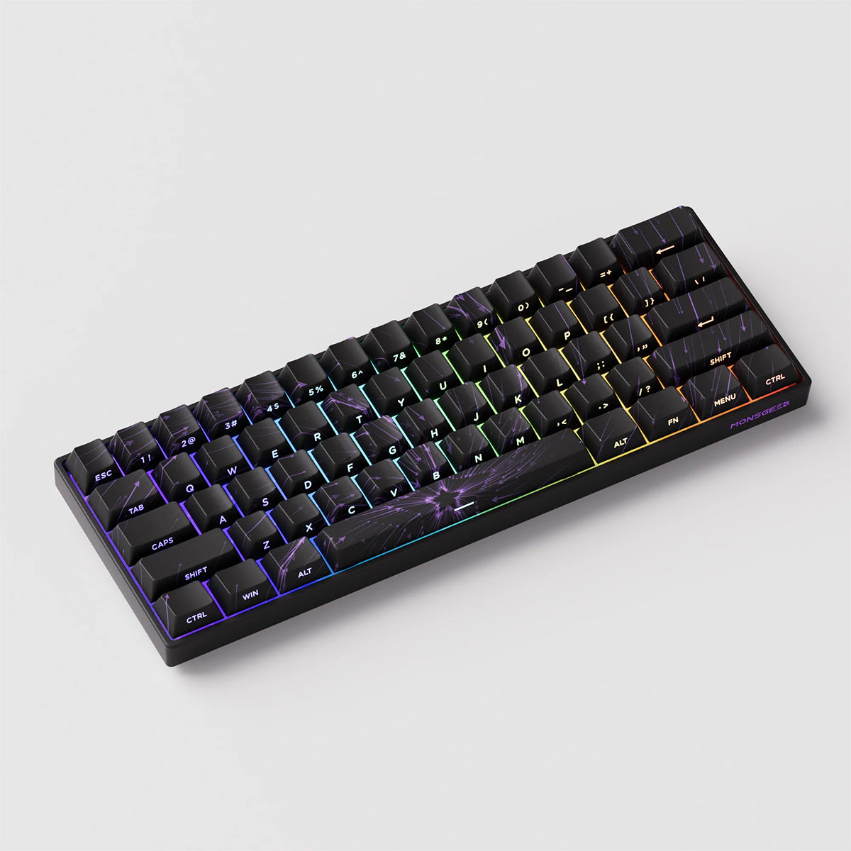 Akko Monsgeek Fun60 Max 60% Wireless Hall-Effect Gaming Keyboard Black Nebula - Glare Magnetic Switch