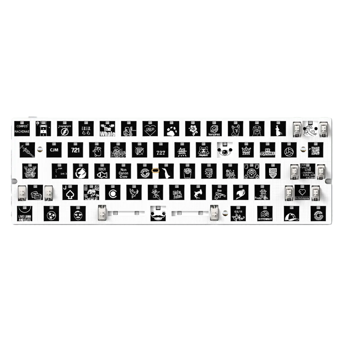 Wooting 60HE V2 60% Wired Aluminium Hall-Effect Gaming Keyboard Silver - Split Spacebar