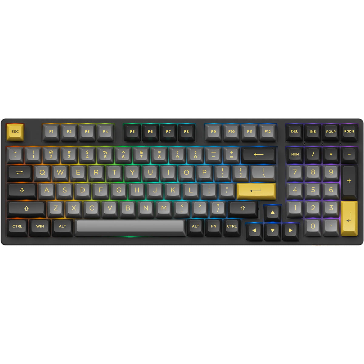 Akko 3098B Plus Black & Gold 96% RGB Wireless Mechanical Keyboard - Creamy Yellow Switch