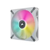 Corsair ML140 RGB ELITE WHITE 140mm Magnetic Levitation RGB Fan with AirGuide - Triple Pack with Lighting Node CORE