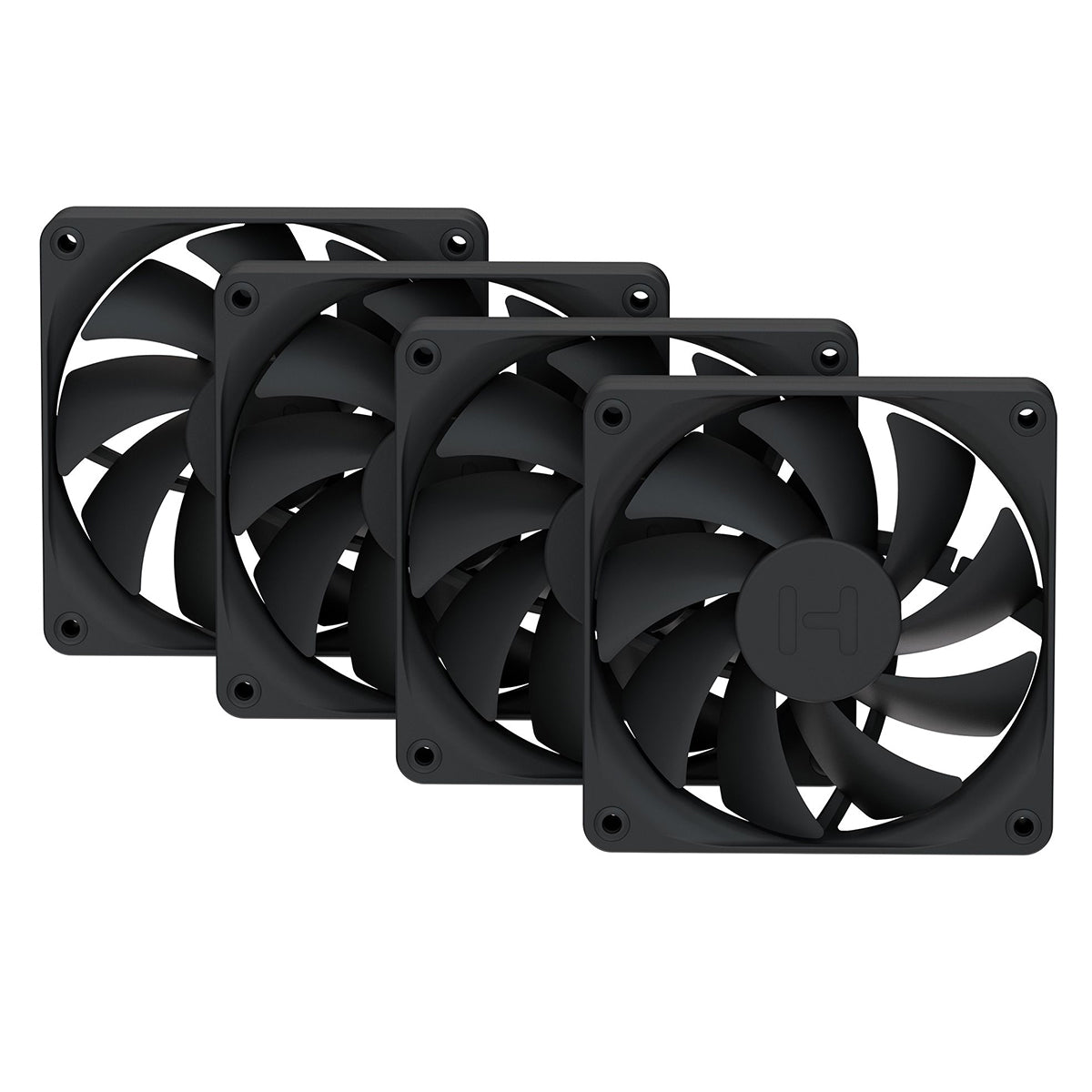 Hyte FA12 120mm PWM Fan 4 Pack - Pitch Black
