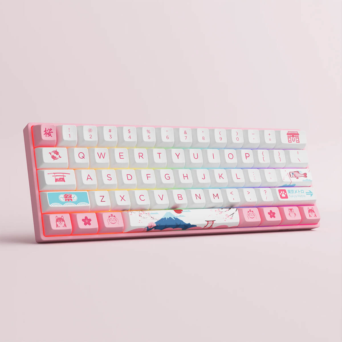 Akko 3061S Sakura R2 RGB Hot-Swappable Keyboard CS Jelly Purple Switch