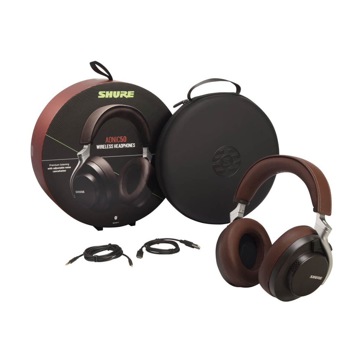 Shure AONIC 50 Wireless Noice Cancelling Headphones - Brown