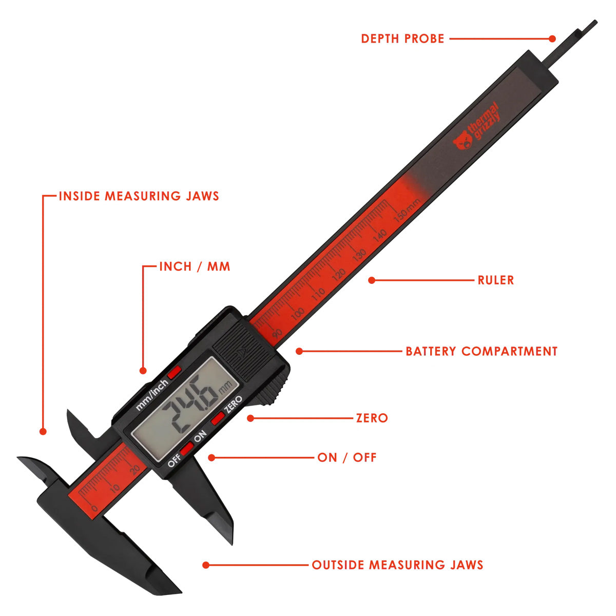Thermal Grizzly Digital Caliper 150mm