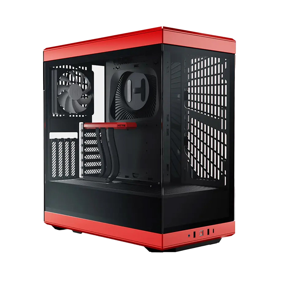 HYTE Y40 Tempered Glass Mid Tower Case Red and Black