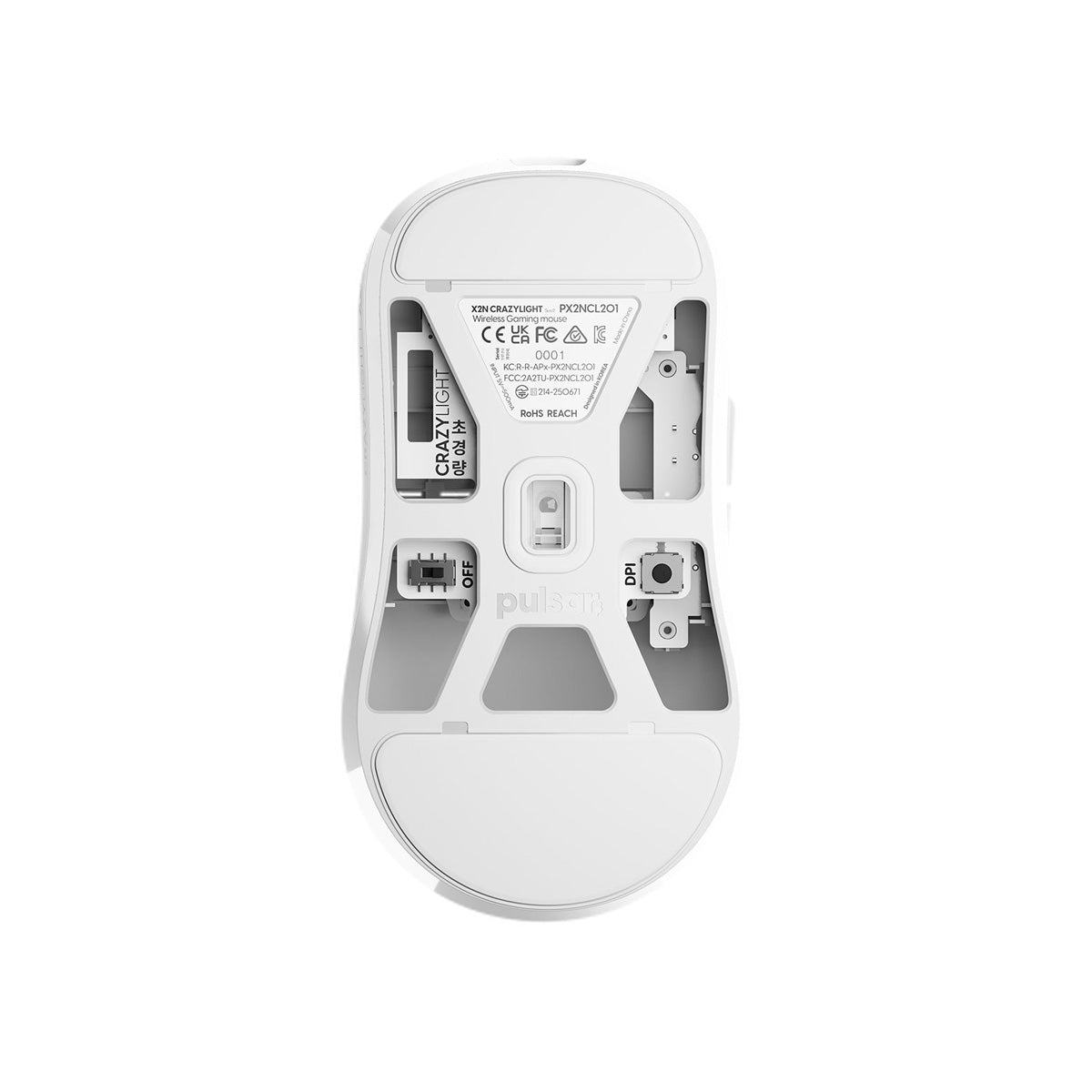 Pulsar X2N CrazyLight Medium Wireless Gaming Mouse -  Uyuni White