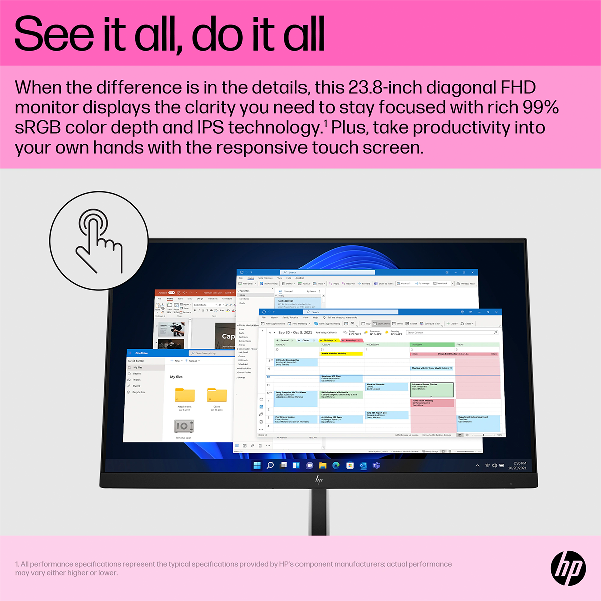 HP E24t G5 24" FHD IPS Touchscreen Monitor