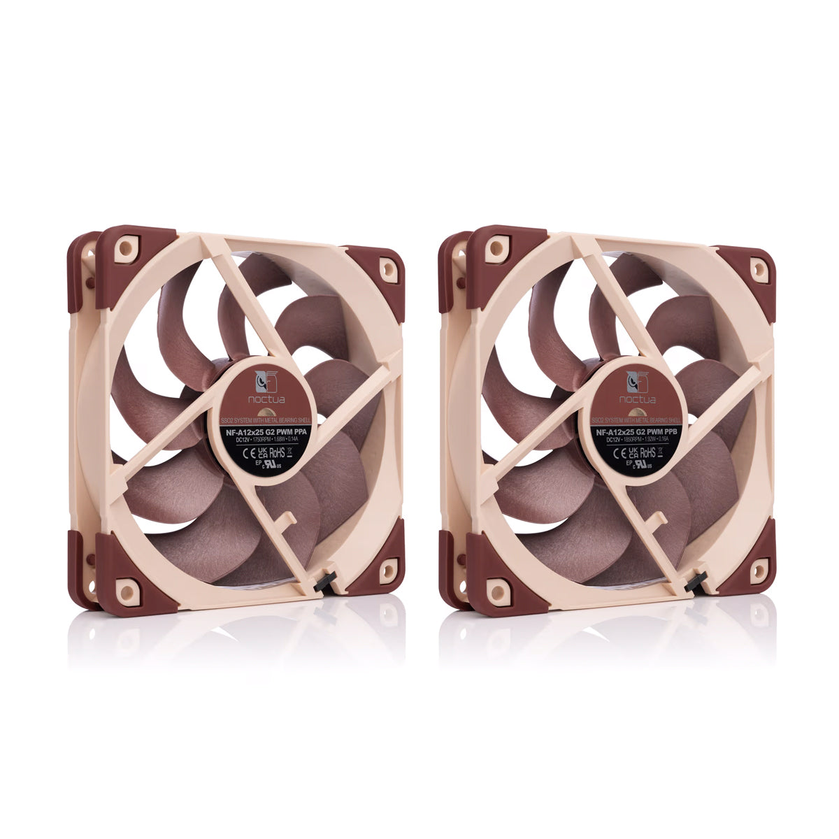 Noctua NF-A12x25 G2 PWM Sx2-PP 140mm 1500rpm Cooling Fan - Twin Pack