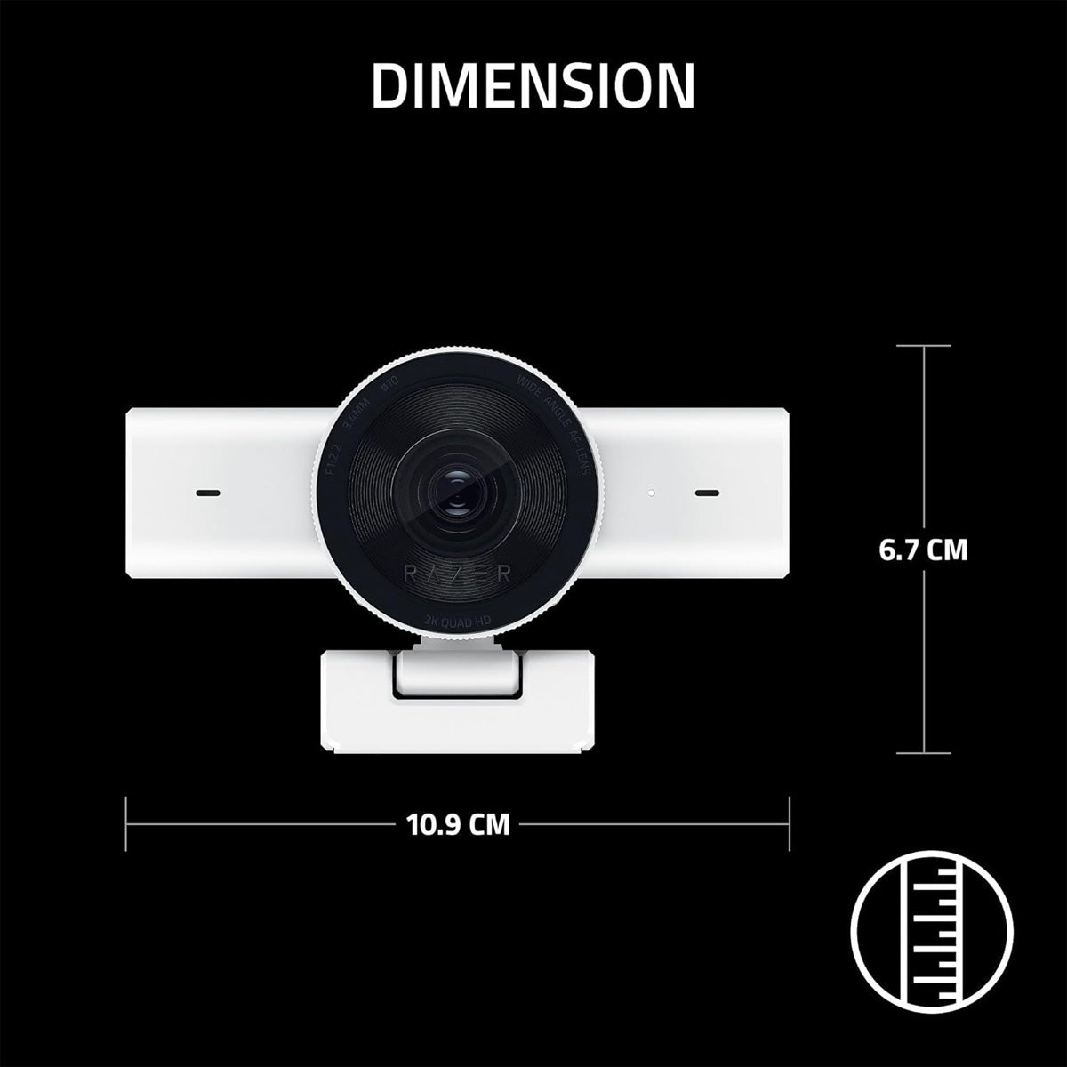 Razer Kiyo V2 X 1080P60 Streaming and Content Creation Webcam - White