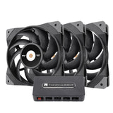 Thermaltake TOUGHFAN 12 120mm Triple Pack + Thermalright 10 Port Fan Hub - Black