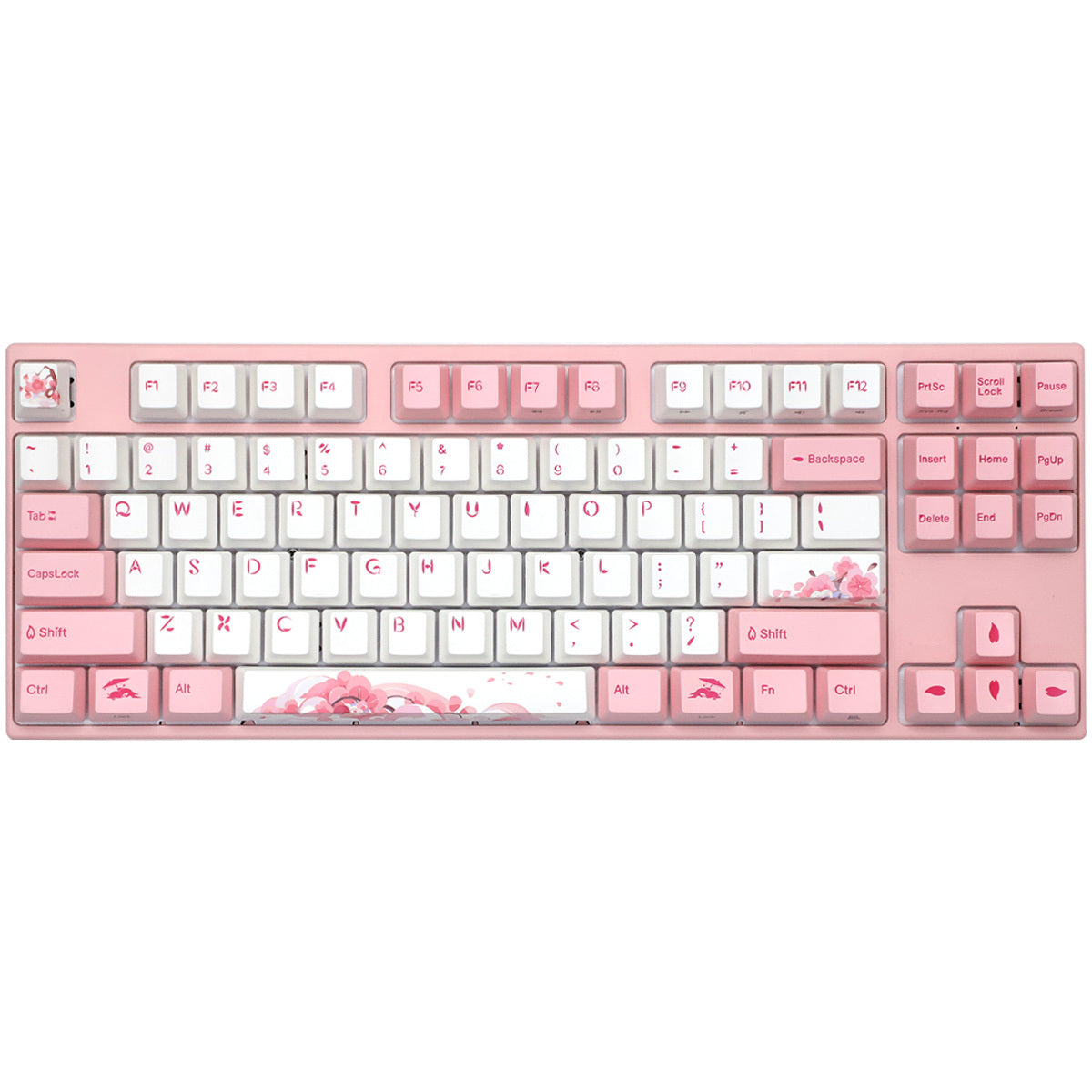 Varmilo VEM87 Sakura R2 TKL Mechanical Keyboard - EC Daisy V2 Linear Switch