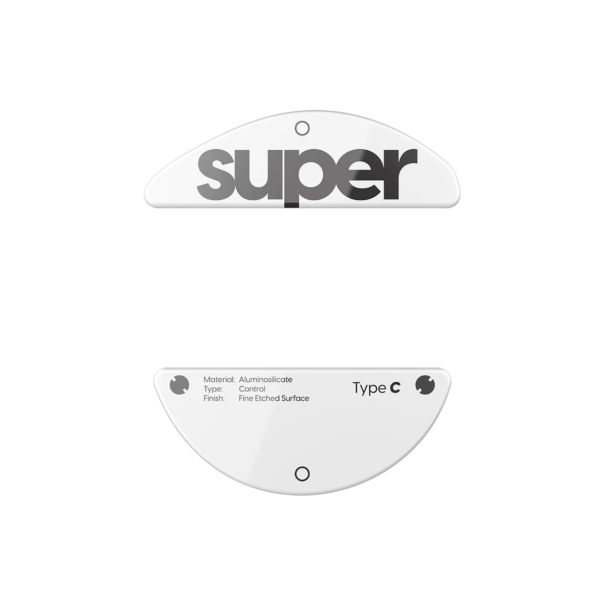 Pulsar Superglide Glass Mouse Skates for Pulsar X3 Series White - Type-C