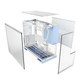 Geometric Future Model 5 ATX Mid Tower Case 5 Fans - White/Blue