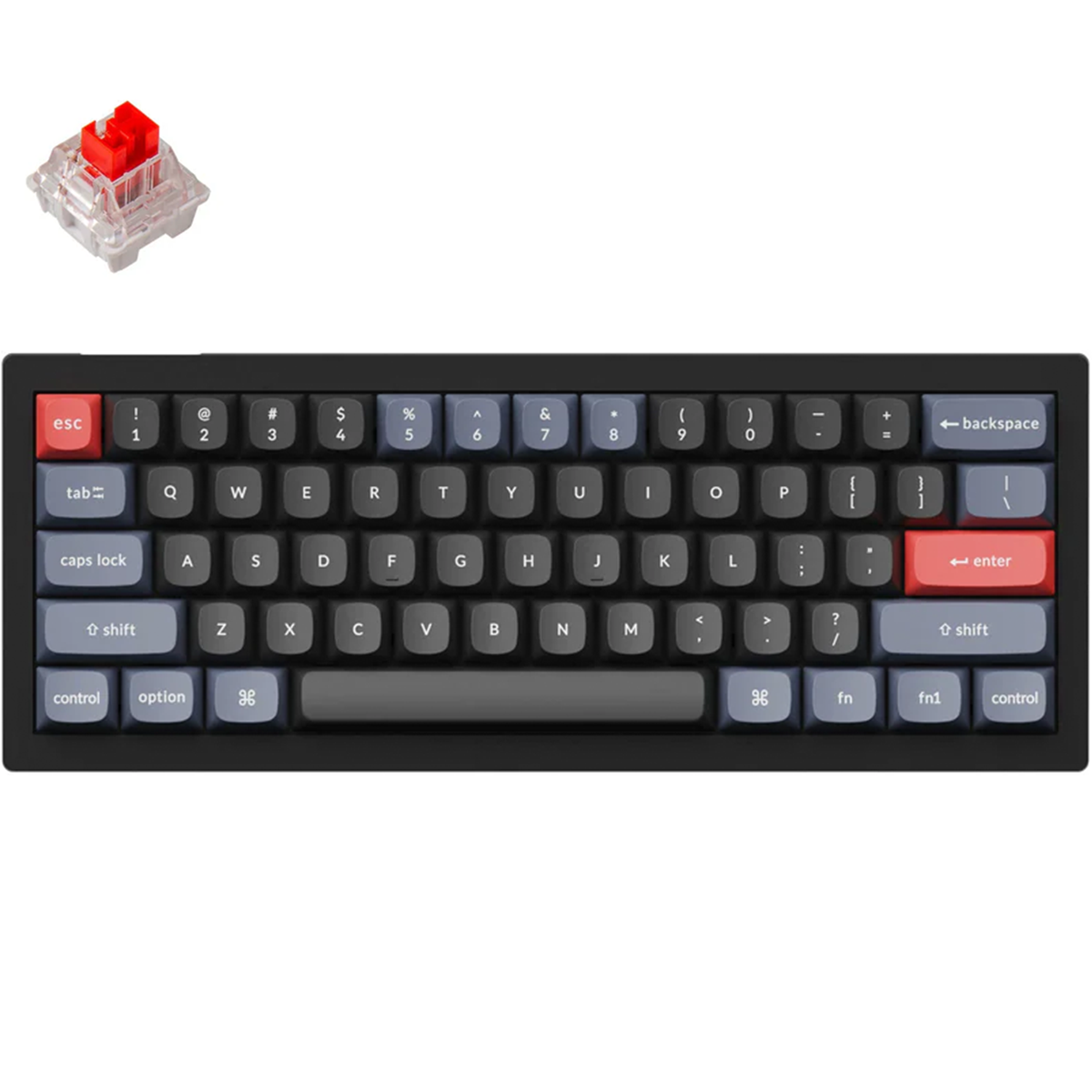 Keychron V4 60% RGB Carbon Black Mechanical Keyboard - K Pro Red Switch