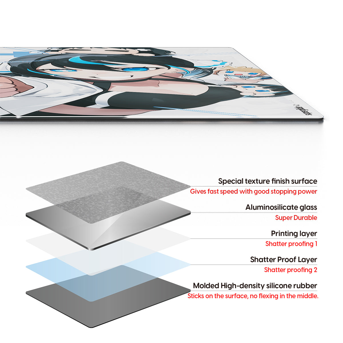 Pulsar Superglide Pad v2 Glass Mouse Pad XL - Aimerz+ Yui Edition