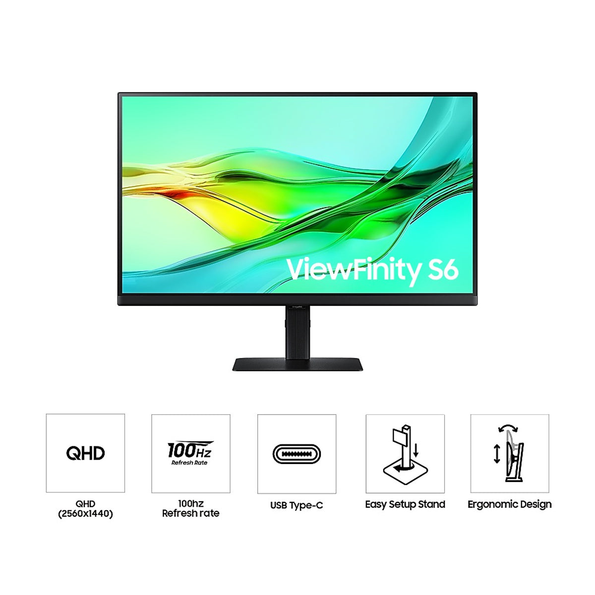 Samsung ViewFinity S6 S32D604UAE 27'' WQHD 100Hz HDR10 Monitor