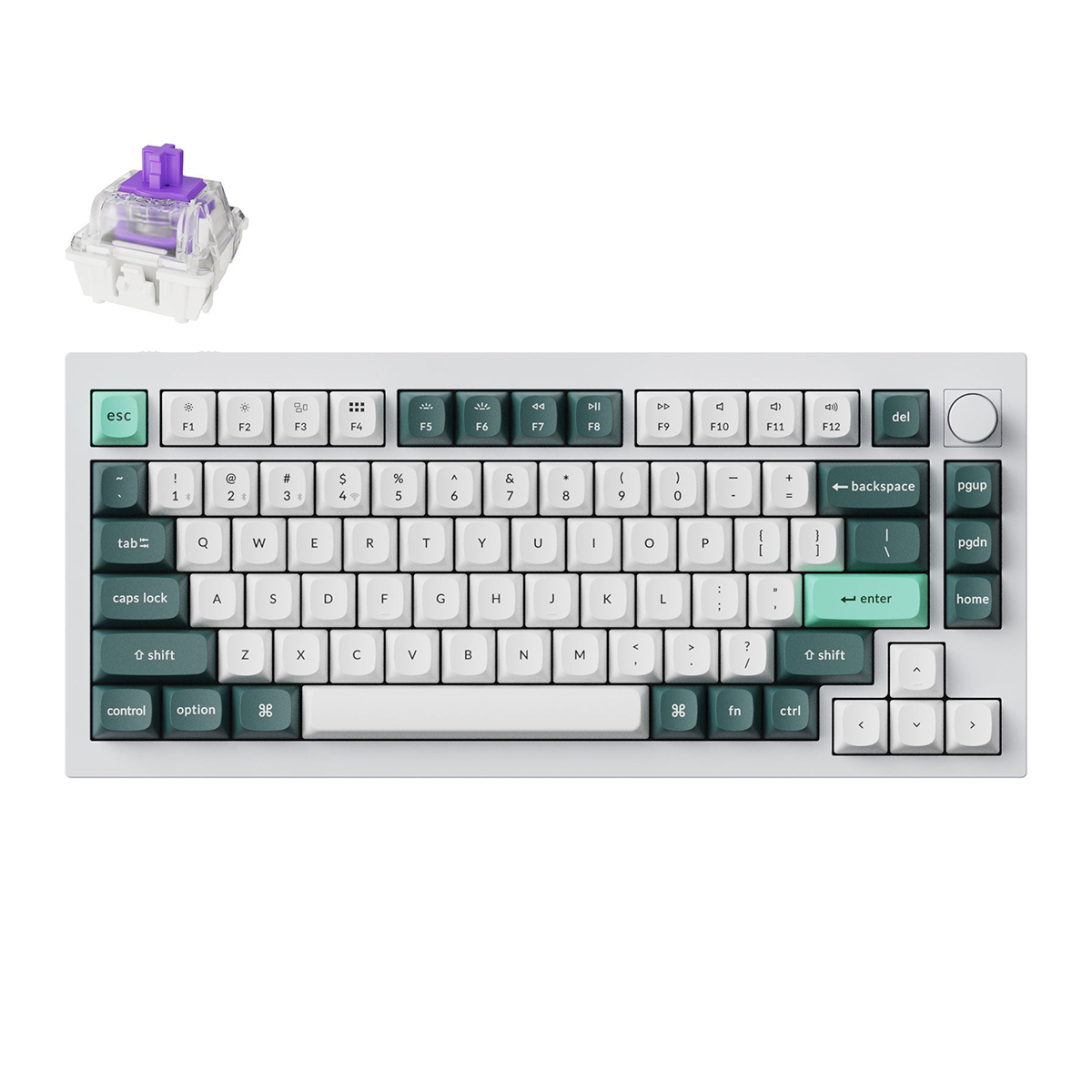 Keychron Q1 HE 75% RGB Shell White Wireless Mechanical Keyboard - Magnetic Nebula Switch