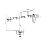 Brateck Lumi LDT12-C024N 13" - 32" Economy Dual Monitor Steel Monitor Desk Mount