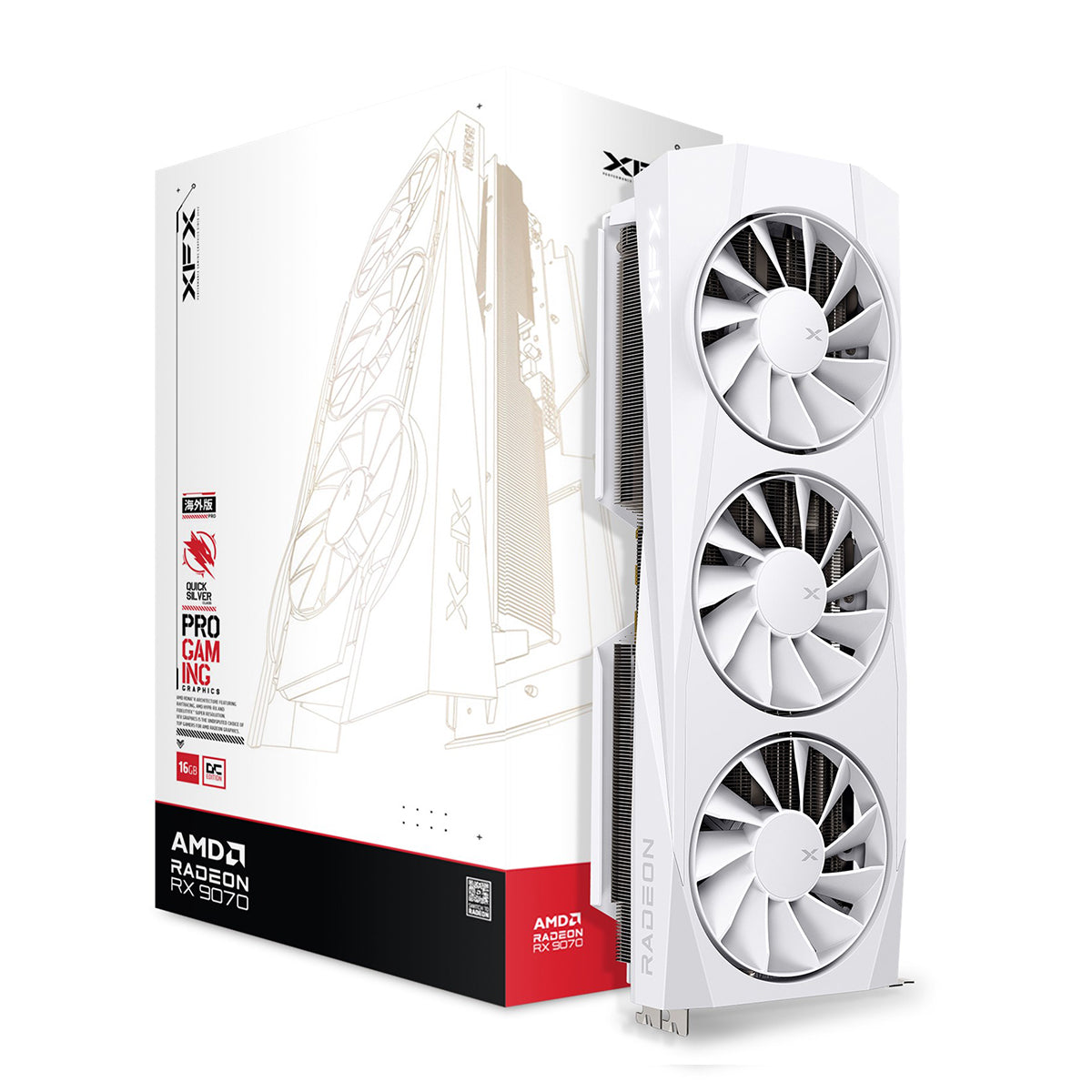 XFX Radeon RX 9070 QUICKSILVER OC WHITE 16GB Graphics Card