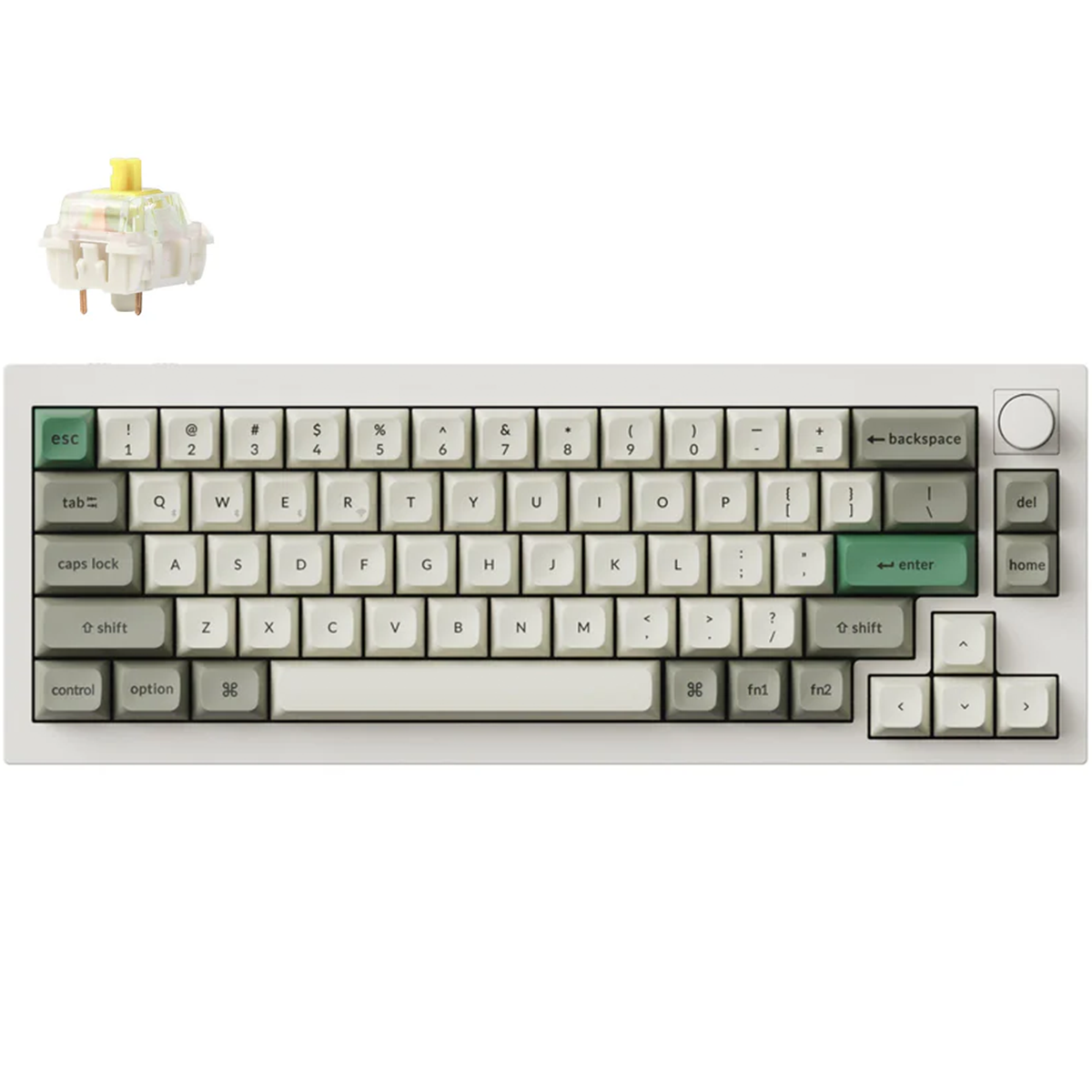 Keychron Q2 Max 65% RGB Shell White WirelessMechanical Keyboard - Jupiter Banana Switch