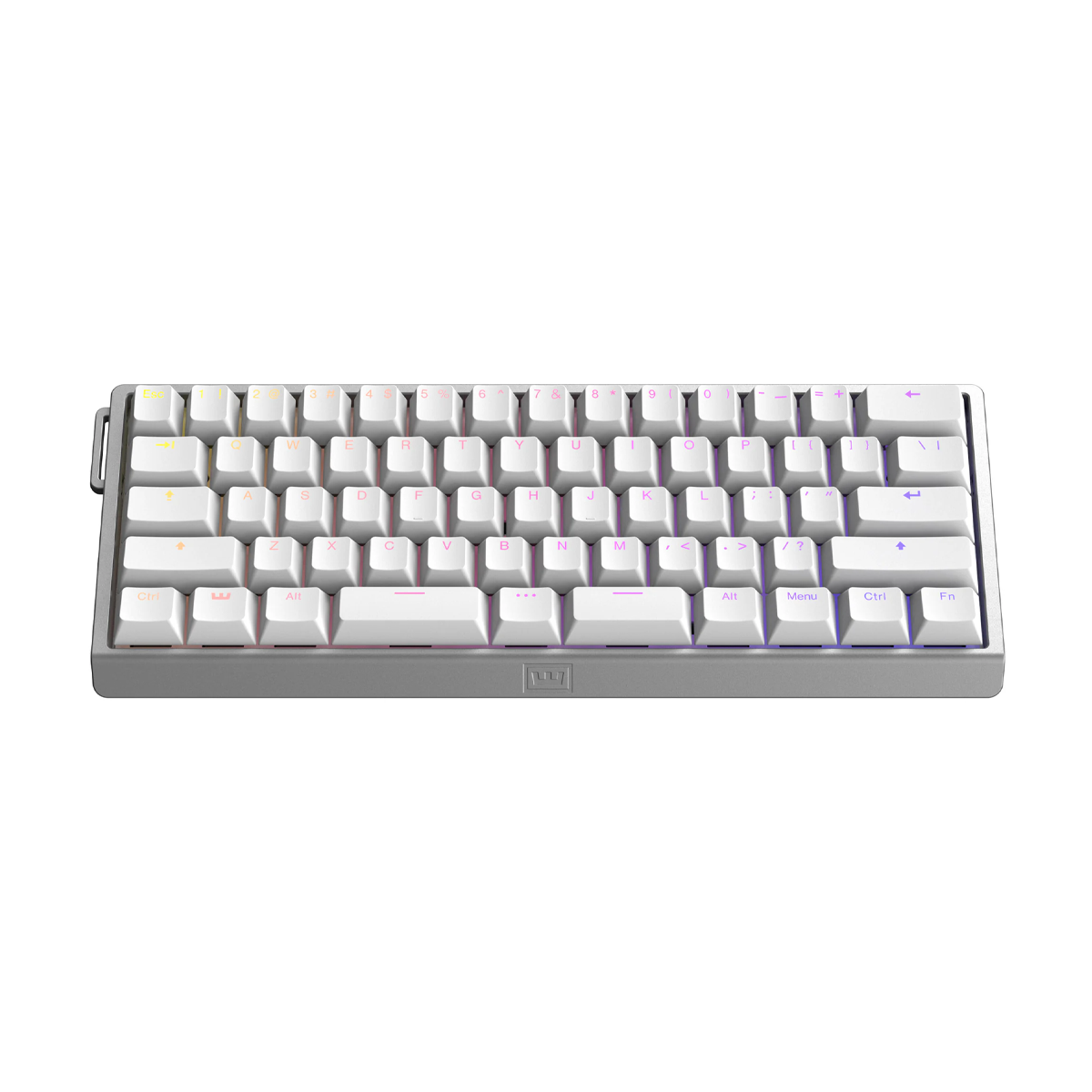Wooting 60HE V2 60% Wired Aluminium Hall-Effect Gaming Keyboard Silver - Split Spacebar