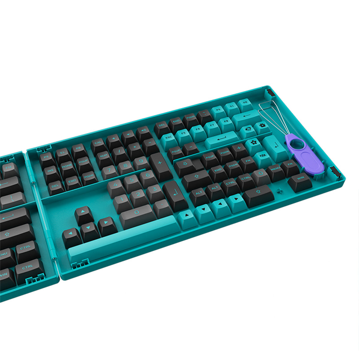 Akko Black and Cyan Fullset PBT Doubleshot ASA Profile 197 pcs Keycaps