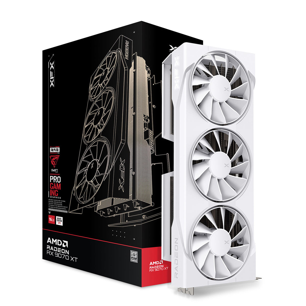 XFX Radeon RX 9070 XT SWIFT WHITE Triple Fan 16GB Graphics Card