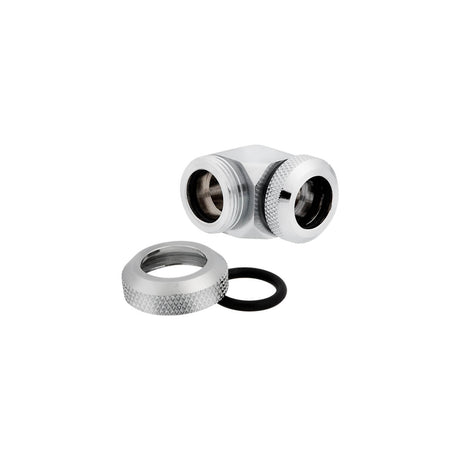 Corsair Hydro X Series XF Hardline 12mm 90° Angled Compression Twin Pack - Chrome