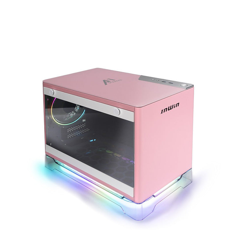 Inwin A1-Prime Mini ITX Case w/ P75F 750W PSU Pink – Computer Lounge - Main Image